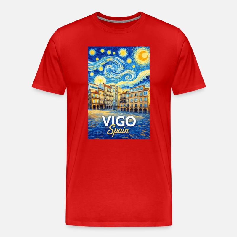 Vigo Spain - Männer Premium Bio T-Shirt - Rot