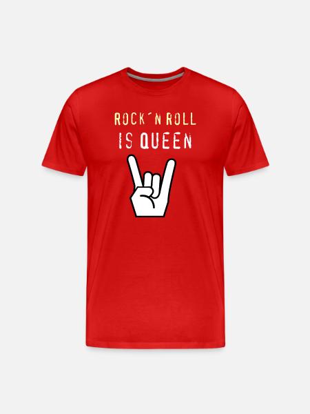 Rockn_Roll_is_Queen - Men's Premium Organic T-Shirt - red