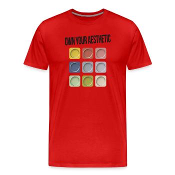 Own Your Aesthetic – Be Yourself - Men's Premium Organic T-Shirt - red - Front - Damien (186cm)