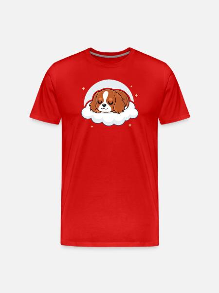 Puppy Sleeper Rider on Cloud - Men's Premium Organic T-Shirt - red