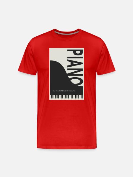 Piano – Between Silence and Sound - Men's Premium Organic T-Shirt - red