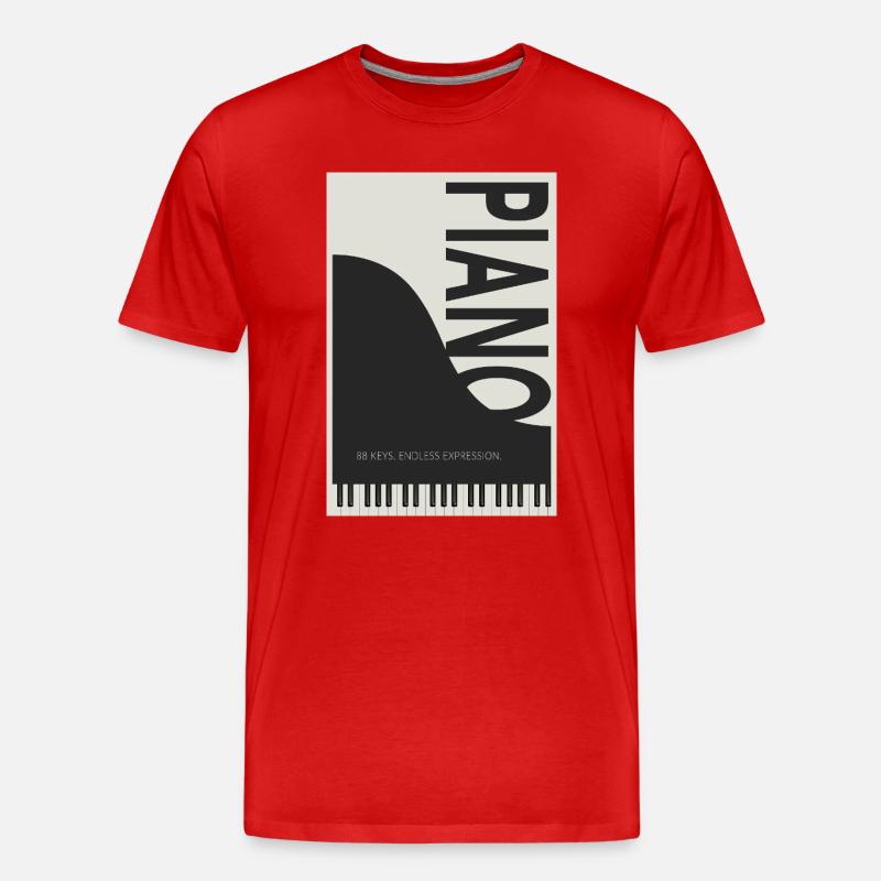 Piano – 88 Keys Endless Expression - Men's Premium Organic T-Shirt - red