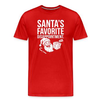 La déception préférée du Père Noël - T-shirt bio Premium Homme - rouge - Devant - Damien (186cm)