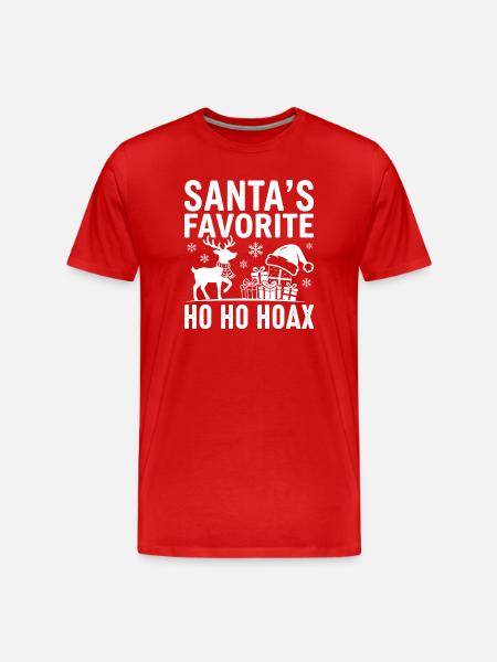 Santas Lieblings Ho Ho Hoax - Männer Premium Bio T-Shirt - Rot