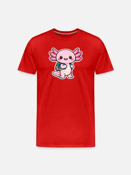 Cuddly axolotl - Men's Premium Organic T-Shirt - red