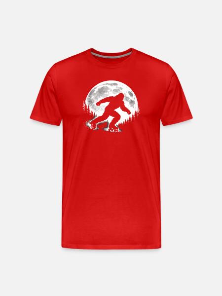 Bigfoot Roller Skater - Men's Premium Organic T-Shirt - red