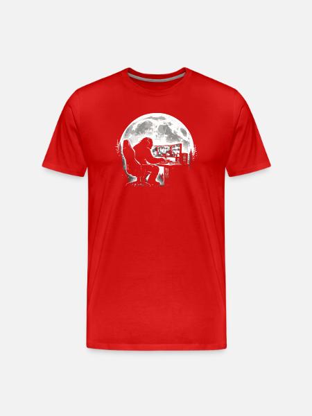 Bigfoot Gamer - Men's Premium Organic T-Shirt - red