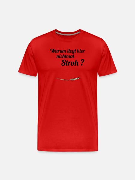 kein Stroh - Männer Premium Bio T-Shirt - Rot
