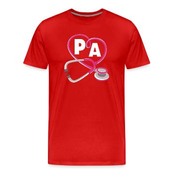 MFA PA Physician Assistant Nursing Physician Assistant - Men's Premium Organic T-Shirt - red - Front - Damien (186cm)