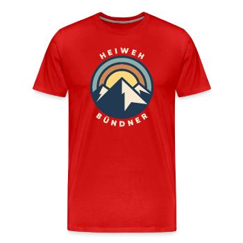 Heiweh Grisons - T-shirt bio Premium Homme - rouge - Devant - Damien (186cm)