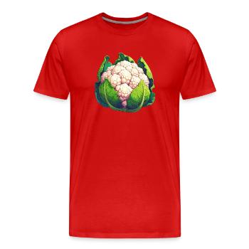chou-fleur - T-shirt bio Premium Homme - rouge - Devant - Damien (186cm)