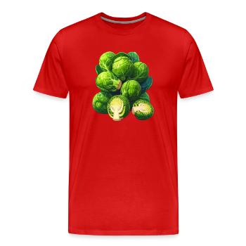 Brussels sprouts - Men's Premium Organic T-Shirt - red - Front - Damien (186cm)