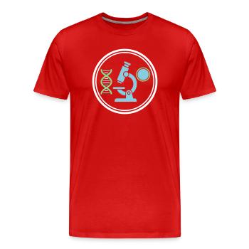 Science Logo Biology - Men's Premium Organic T-Shirt - red - Front - Damien (186cm)