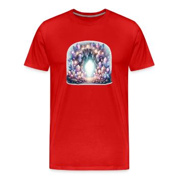 Kristallhöhle Portal - Männer Premium Bio T-Shirt - Rot - Vorne - Damien (186cm)