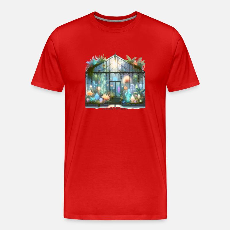 Luminous Botanica Gewächshaus - Männer Premium Bio T-Shirt - Rot