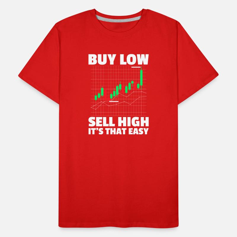Acheter bas vendre cher Marché boursier Trader en bourse T-shirt bio Premium Homme