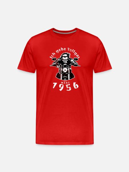 70th Birthday I've been going full throttle since 03/1956 - Men's Premium Organic T-Shirt - red