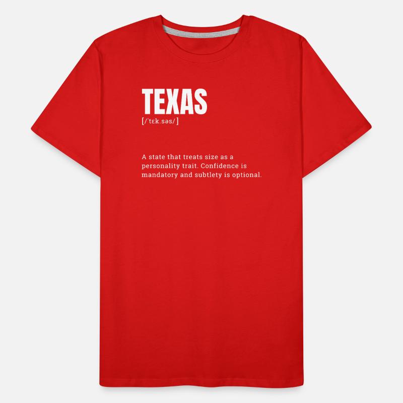 Texas Large Format Typography Humor Men's Premium Organic T-Shirt