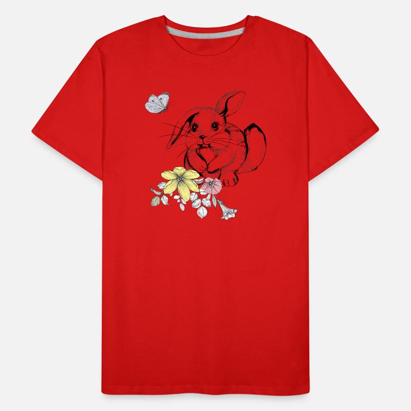 Rabbit in a flower meadow Men's Premium Organic T-Shirt