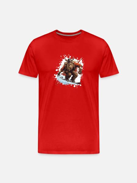 Viking Snowboard - Men's Premium Organic T-Shirt - red
