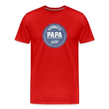 Papa 2026 Beförderung - Männer Premium Bio T-Shirt - Rot - Vorne - Damien (186cm)