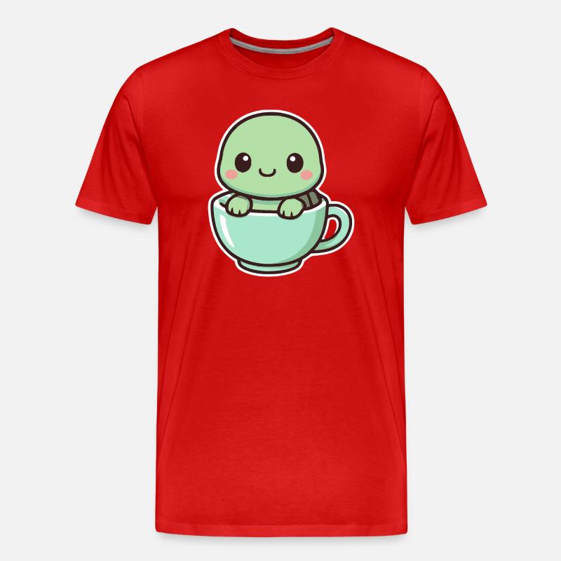 Süße Schildkröte - Kawaii Stil - Männer Premium Bio T-Shirt - Rot