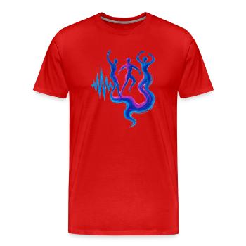 Soundwave Energy Flow Dance Design - T-shirt bio Premium Homme - rouge - Devant - Damien (186cm)