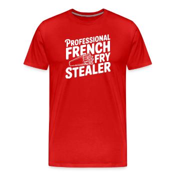 Professional French Fry Stealer - Men's Premium Organic T-Shirt - red - Front - Damien (186cm)