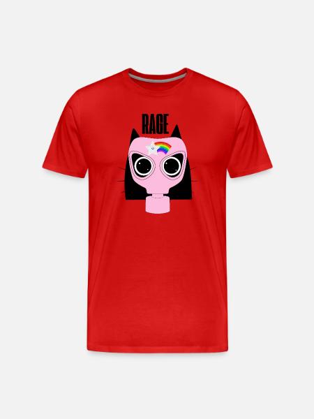 Rage Kitty Cat Protest - Men's Premium Organic T-Shirt - red