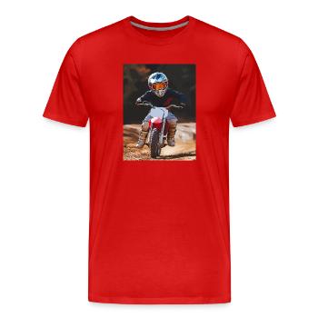 Offroad-Dirtbike Rider Kunst-Design - Männer Premium Bio T-Shirt - Rot - Vorne - Damien (186cm)