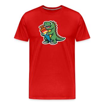 Don d’inscription à l’école Dino pour les élèves - T-shirt bio Premium Homme - rouge - Devant - Damien (186cm)