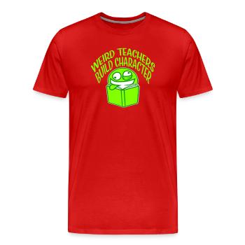 Weird Teachers Build Character Lustiger Lehrer - Männer Premium Bio T-Shirt - Rot - Vorne - Damien (186cm)