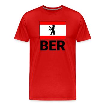 Motif sportif pour Berlin avec drapeau et BER - T-shirt bio Premium Homme - rouge - Devant - Damien (186cm)