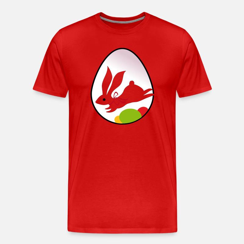 Easter Bunny Silhouette in Egg - Men's Premium Organic T-Shirt - red