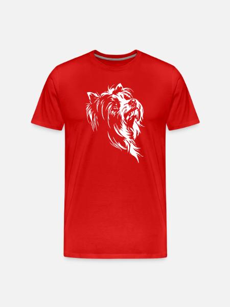 Biewer Terrier Silhouette Dog Dog Wilsigns - Men's Premium Organic T-Shirt - red