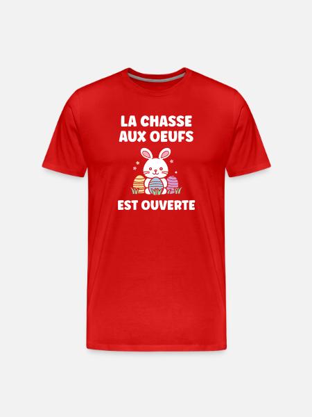 Eiersuche - Männer Premium Bio T-Shirt - Rot