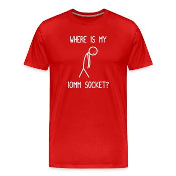 Where is my 10mm Car lover car guy mechanic - Männer Premium Bio T-Shirt - Rot - Vorne - Damien (186cm)