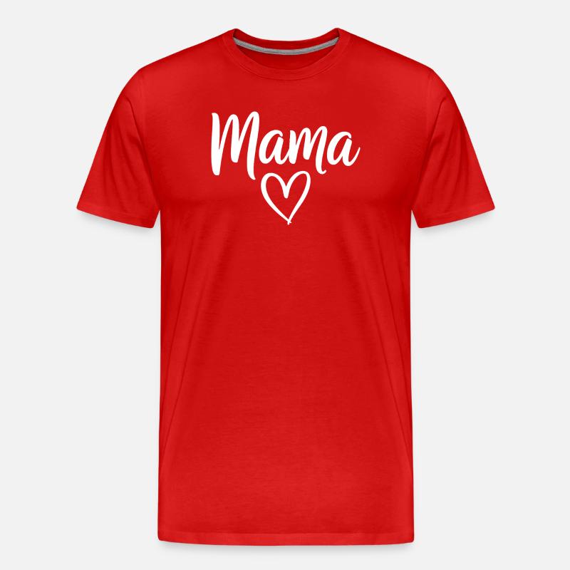 Mama Heart Script Logo - T-shirt bio Premium Homme - rouge
