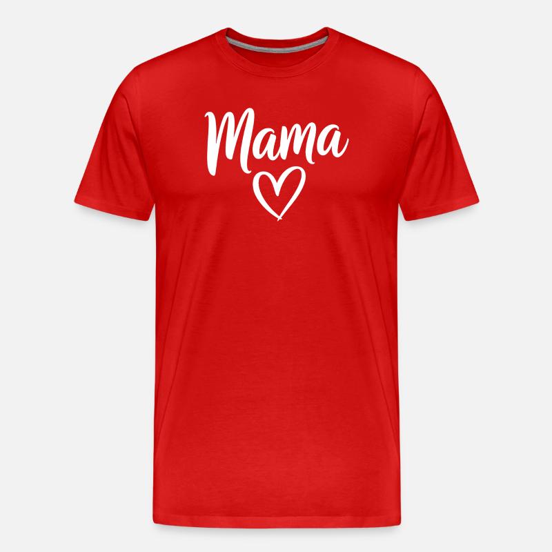 Mama-Liebe-Skript mit Herzmotiv - Männer Premium Bio T-Shirt - Rot