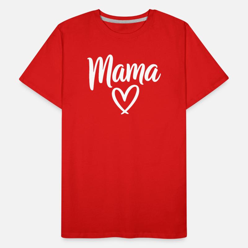 Mama Heart Script Logo Männer Premium Bio T-Shirt