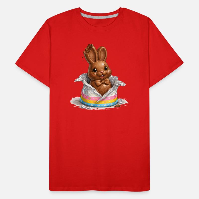 Chocolate bunny in Easter egg Men's Premium Organic T-Shirt