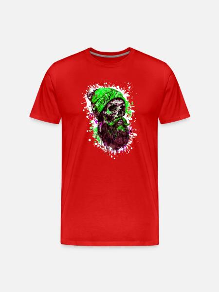 Crâne de bûcheron - T-shirt bio Premium Homme - rouge