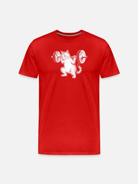 Cat Training Strength Lift - Men's Premium Organic T-Shirt - red