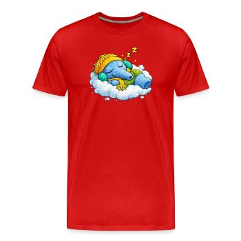 Leo Longnose Sleeping - T-shirt bio Premium Homme - rouge - Devant - Damien (186cm)