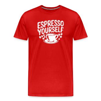 Espressez-vous Coffee Delicies - T-shirt bio Premium Homme - rouge - Devant - Damien (186cm)