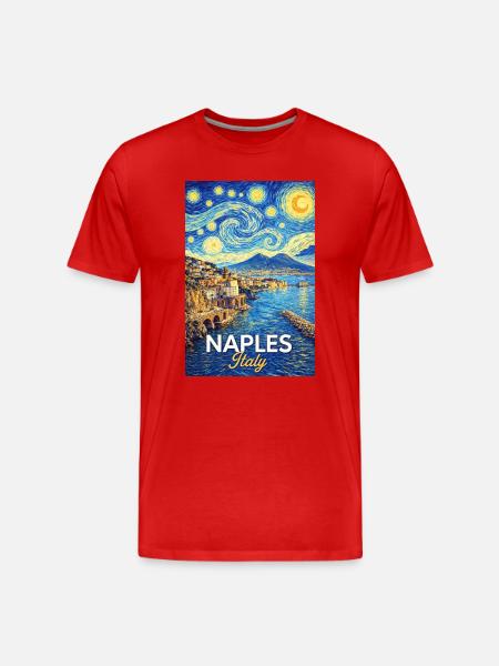 Naples, Italy. - Men's Premium Organic T-Shirt - red
