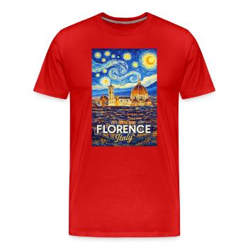 Florence, Italie. - T-shirt bio Premium Homme - rouge - Devant - Damien (186cm)