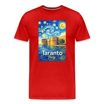 TTarent, Italien. - Männer Premium Bio T-Shirt - Rot - Vorne - Damien (186cm)