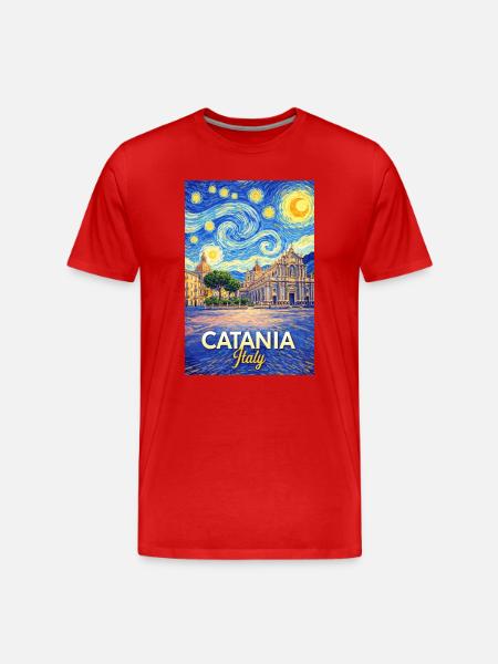 Catania, Italy. - Men's Premium Organic T-Shirt - red