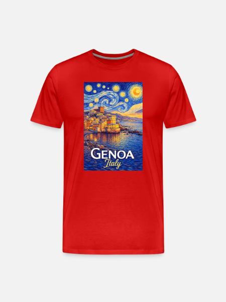 Genoa, Italy. - Men's Premium Organic T-Shirt - red